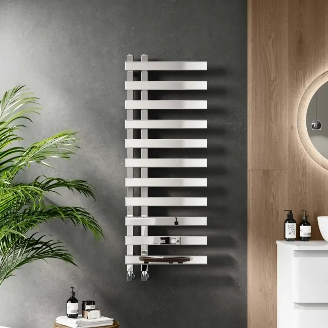 Palermo Chrome Designer Heated Towel Rail 1200x450mm