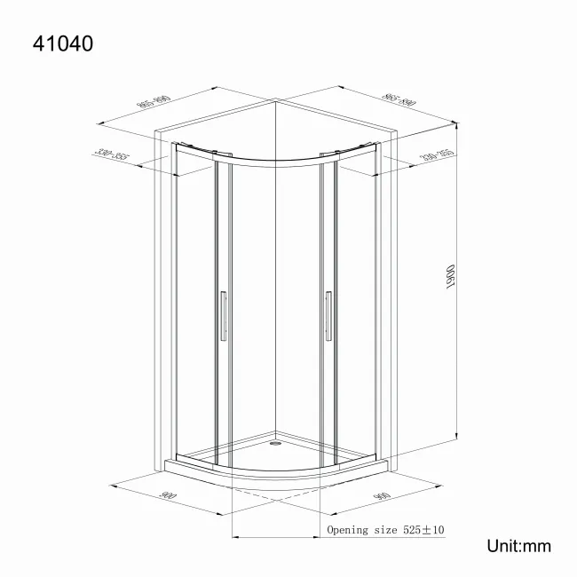 Hamburg Easy Clean 8mm Quadrant Shower Enclosure 900x900mm - Easy Fix Feature