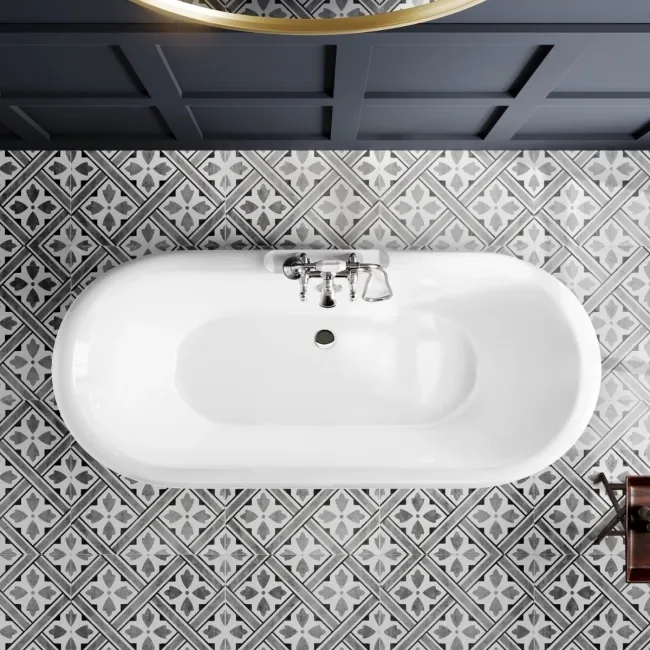 Grosvenor 1800mm Roll Top Bath - White Ball Feet