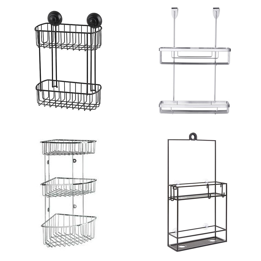 Four shower caddy options