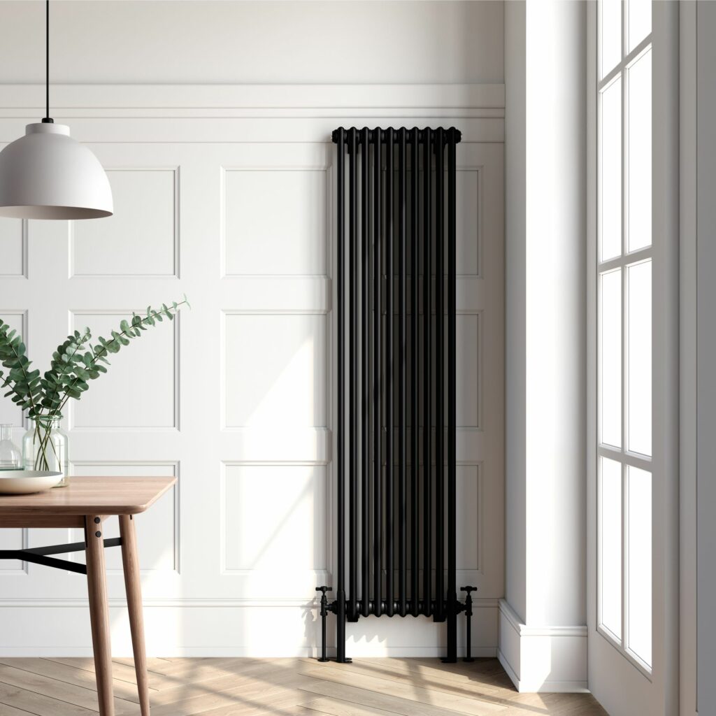 matt black horizontal tall column radiator